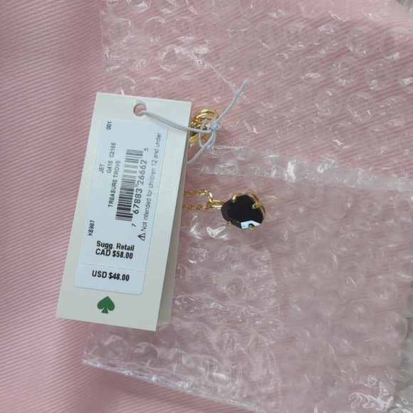 kate spade Treasure Trove Mini Pendant in Jet Black, 16" + 3" extender - Picture 6 of 10